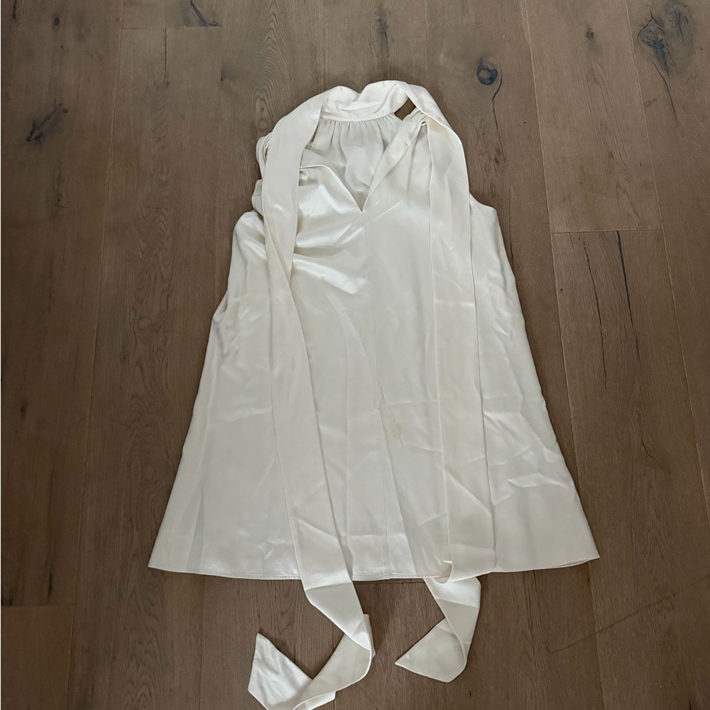 Reformation Corinth Silk Dress Ivory - Size L - Picture 4 of 5